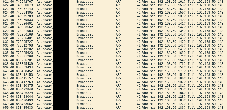 ARP flood in WireShark - Screenshot 01